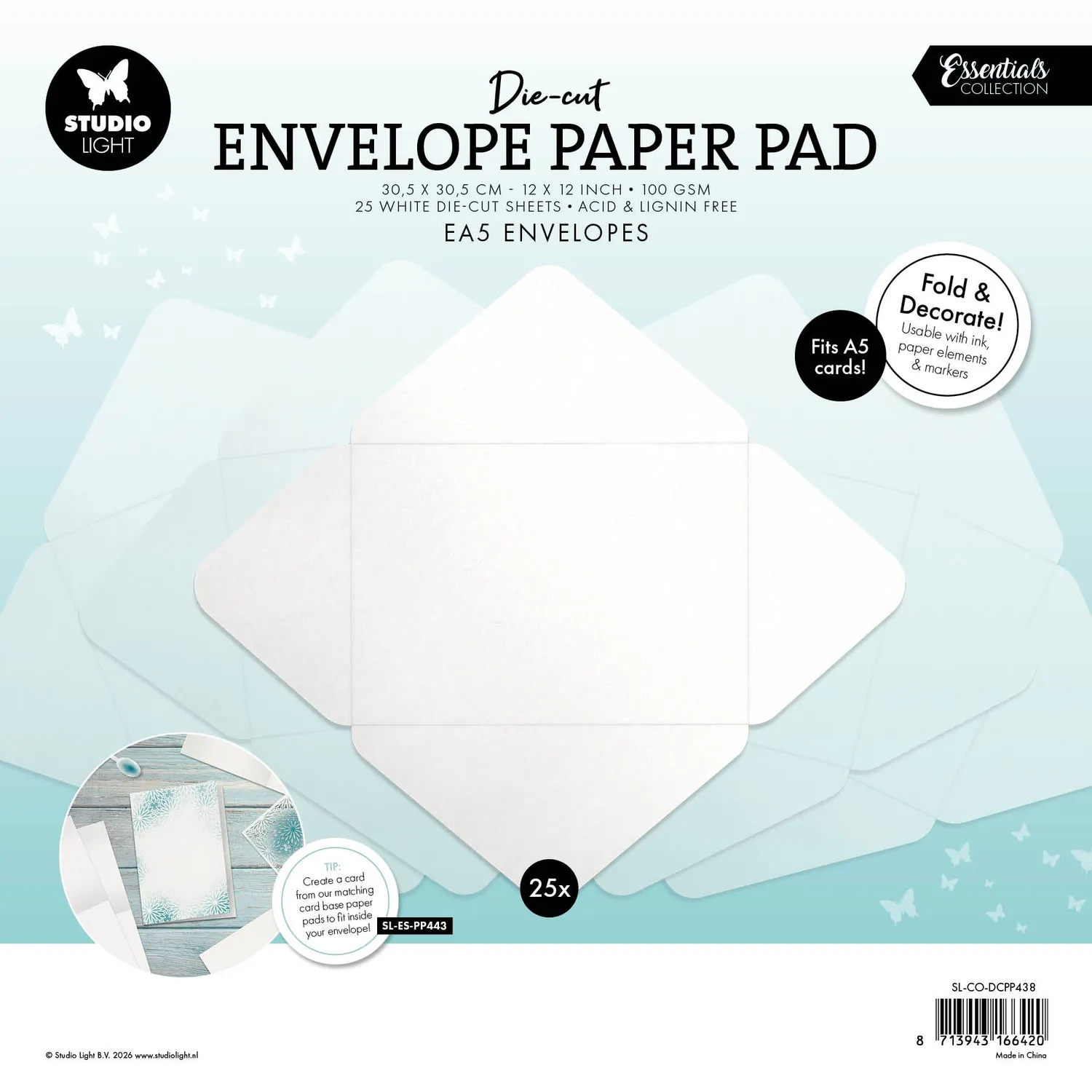 StudioLight Essentials Die-cut Paper Pad Umschläge EA5 für A5