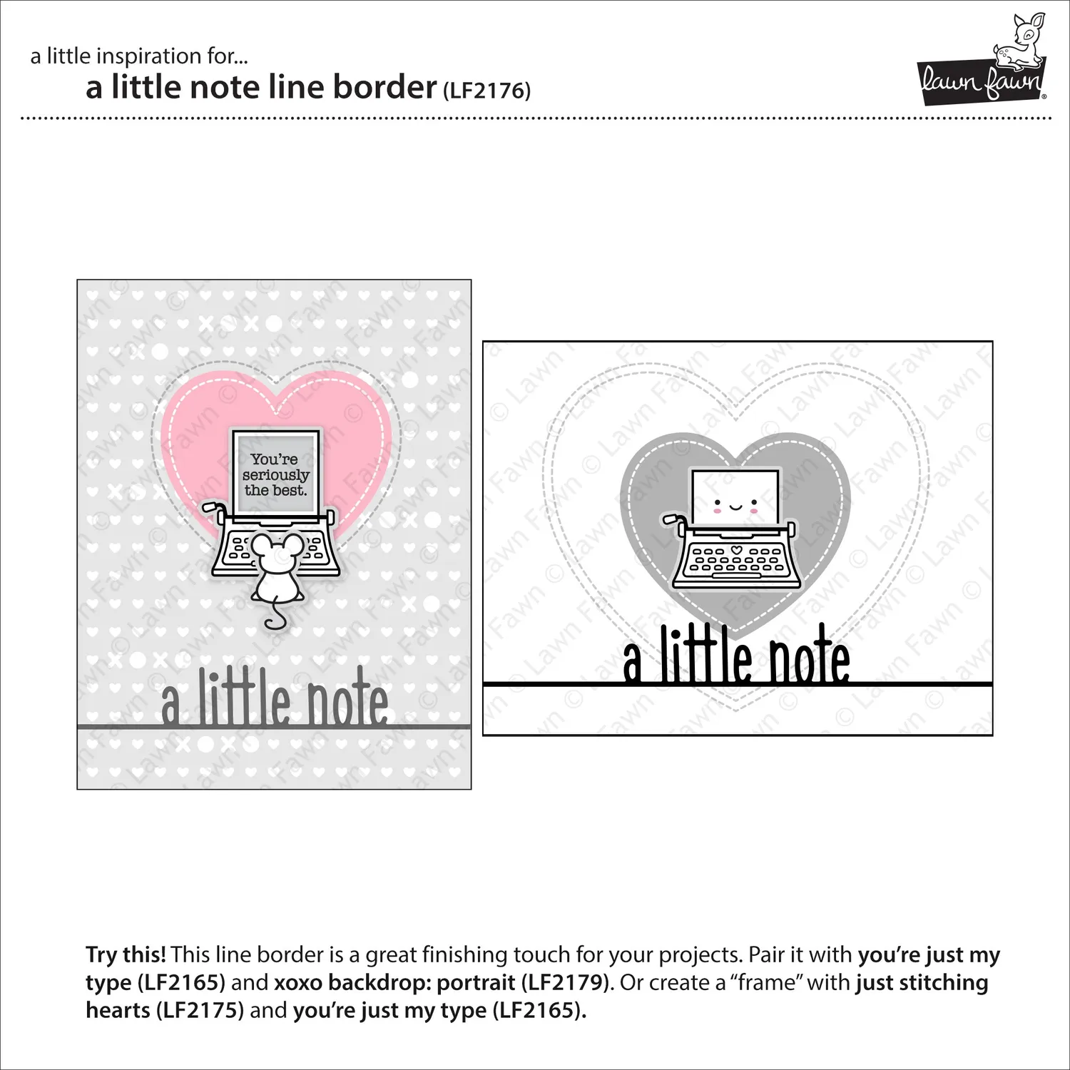 Lawn Fawn Lawn Cuts A Little Note Line Border Stanzschablone
