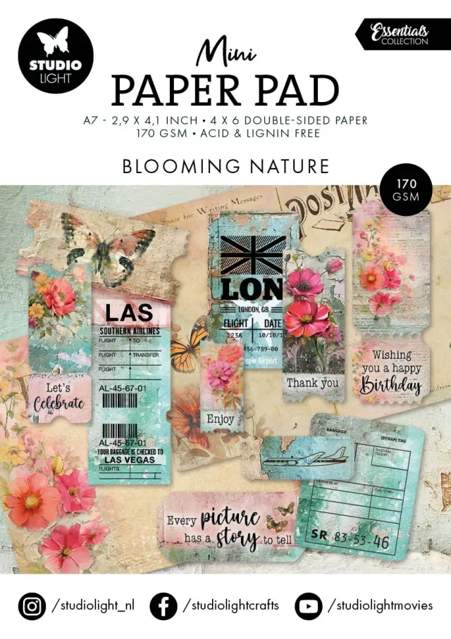 Studio Light Essentials Blooming Nature Papierblock Mini A7