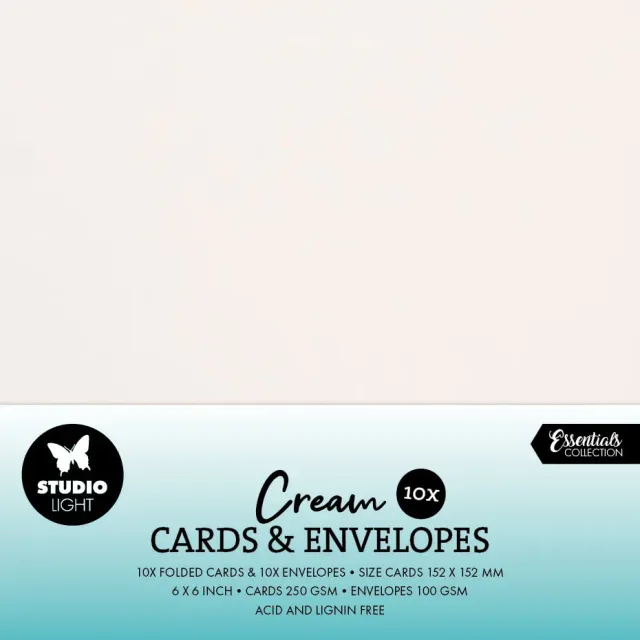 StudioLight Essentials Karten & Umschläge Creme 6x6 inch