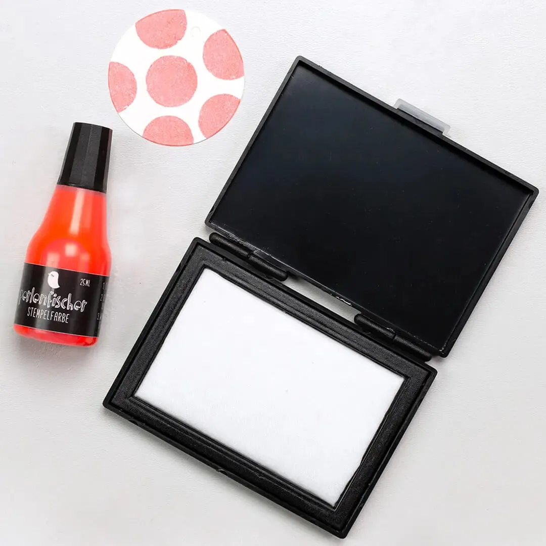Perlenfischer Neon Rot Stempelkissen Set 25 ml Dye Ink