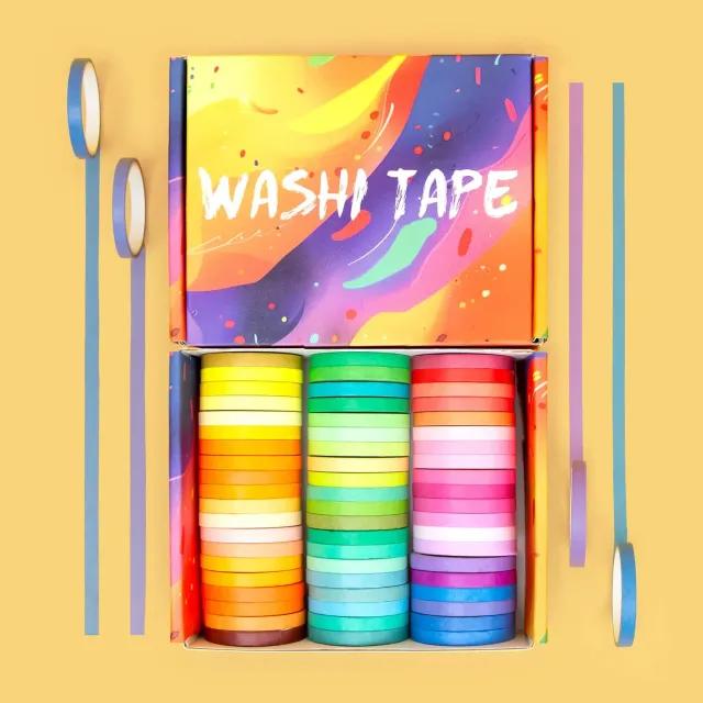 Ieebee Thin Washi Tape Set 60 Rollen 5 mm uni