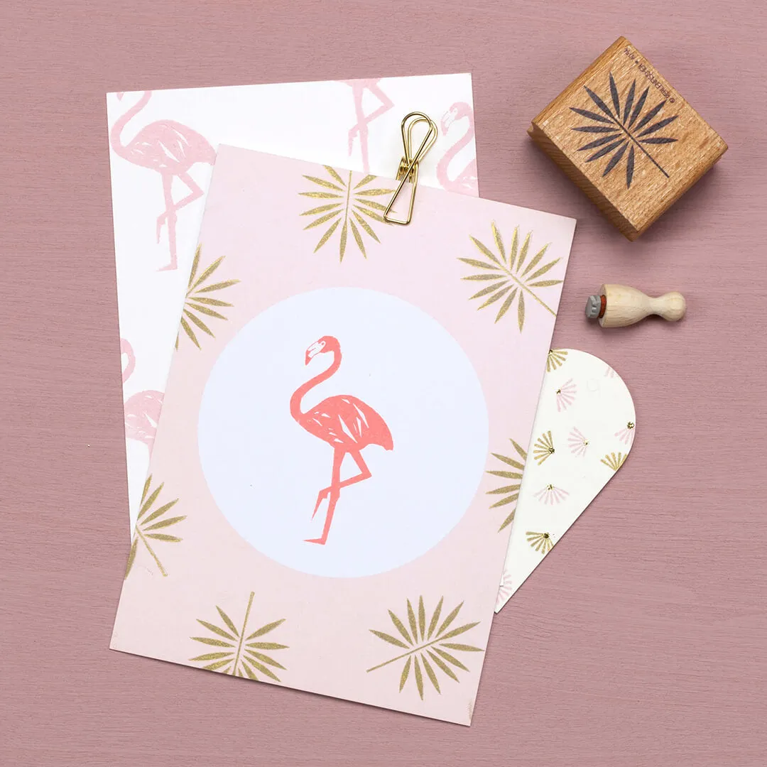 Perlenfischer Flamingo Stempel 59 x 31 mm Holz