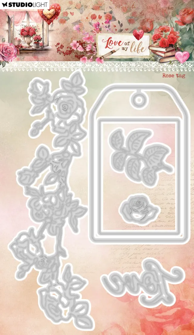 StudioLight Love of my Life Rose Tag Stanzschablone