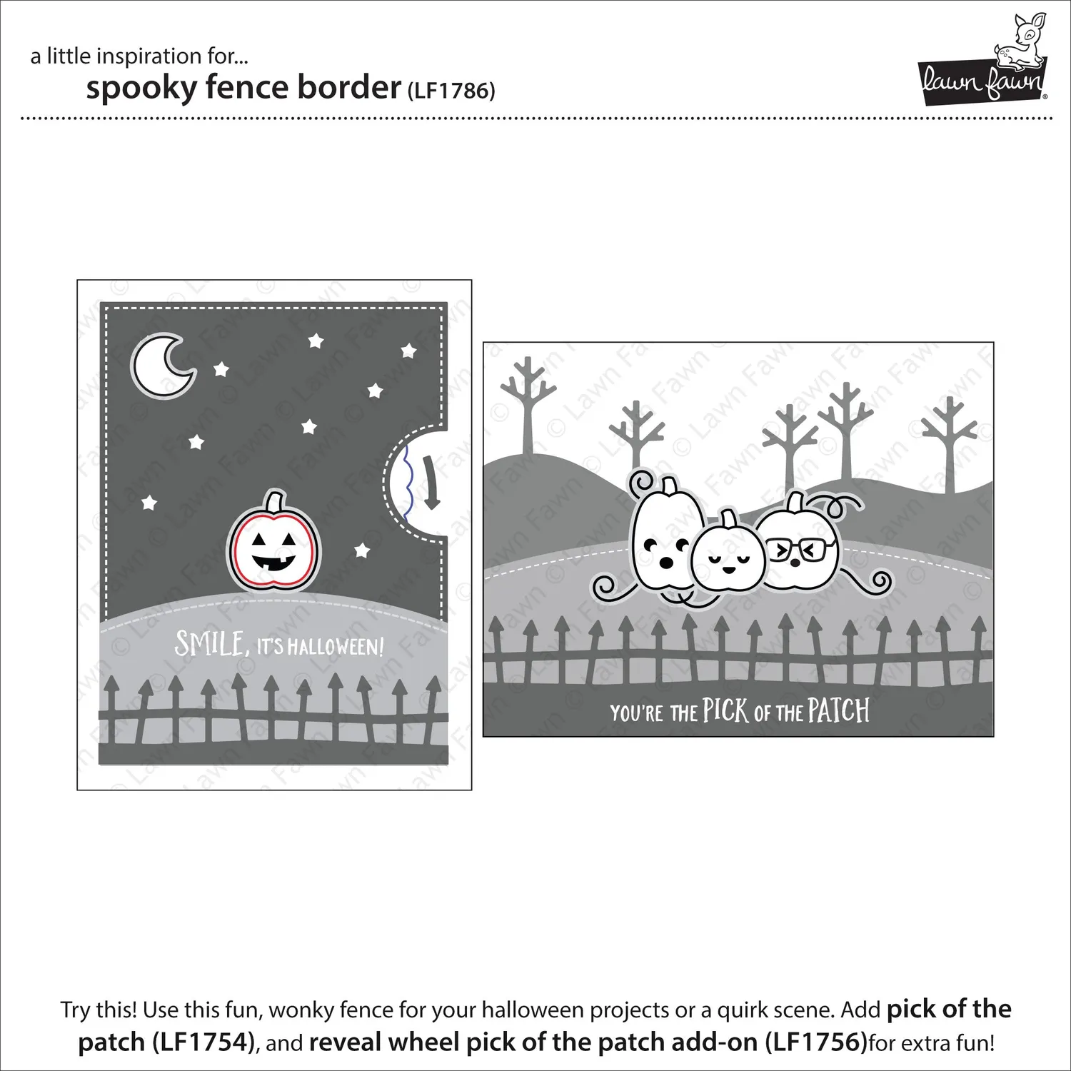 Lawn Fawn Spooky Fence Border Stanzschablone Halloween