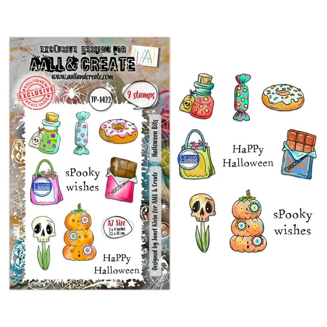 AALL and Create TP-1422 Halloween Bits Stempelset A7 9 Motive