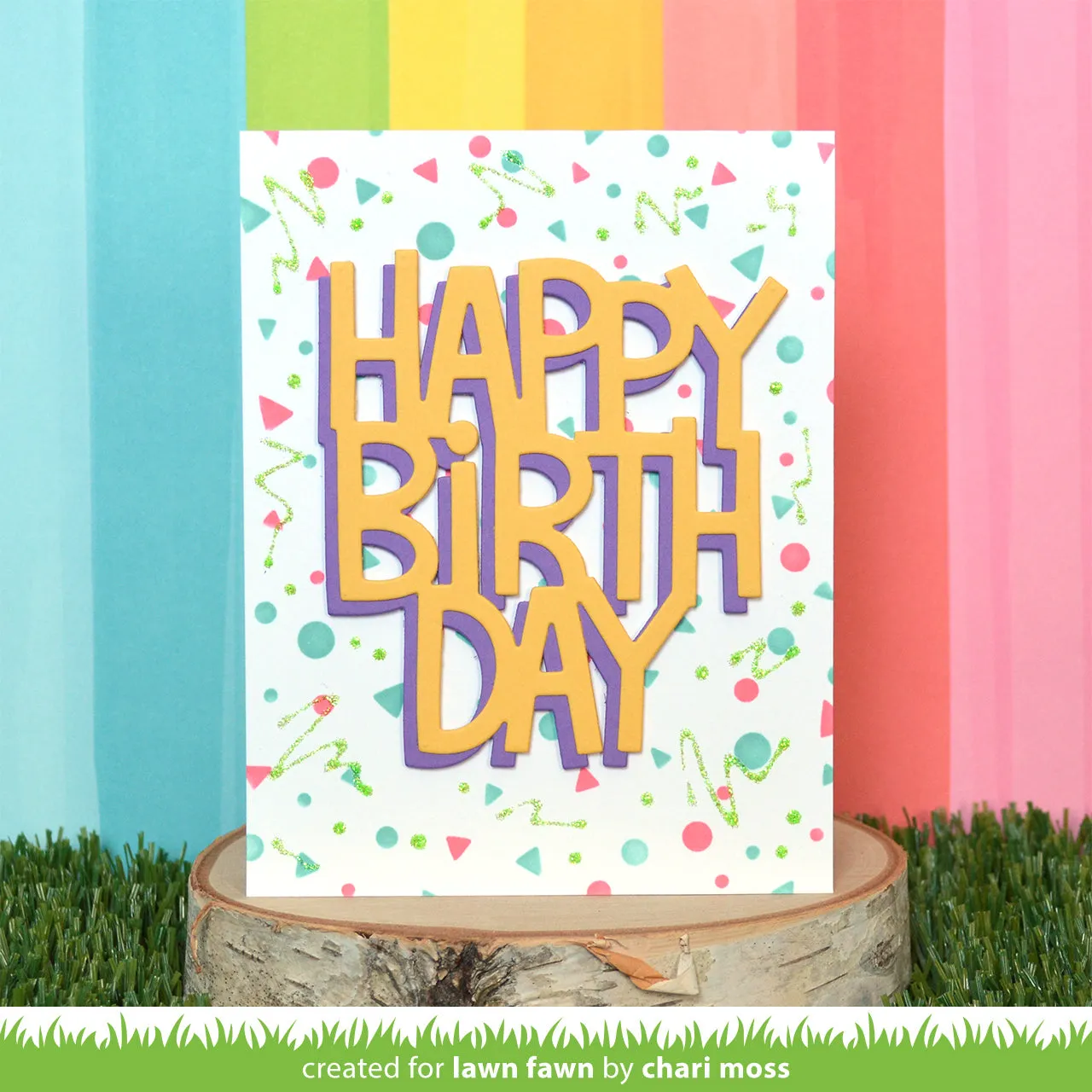 Lawn Fawn Confetti Stencil Hintergrund 6x6 2-teilig