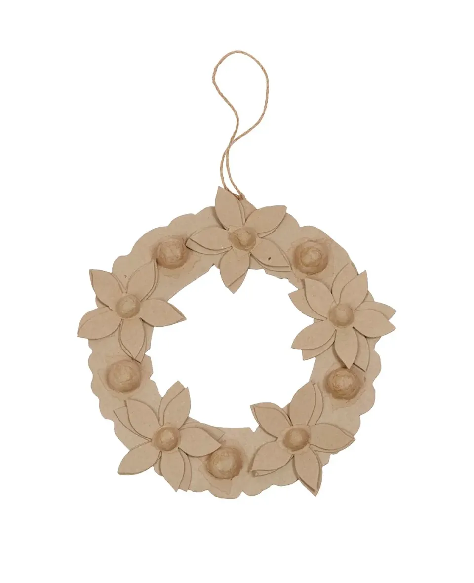 Décopatch HD067C Blumenkranz Pappmaché 29cm naturbraun