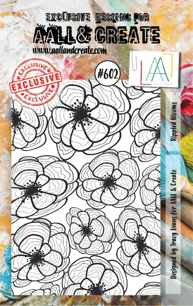 AALL and Create 602 Rippled Blooms Stempel A7 Tracy Evans