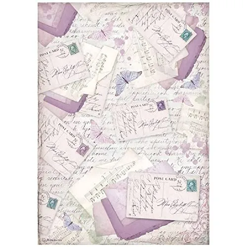 Stamperia Provence DFSA4676 Reispapier A4 Briefe mehrfarbig