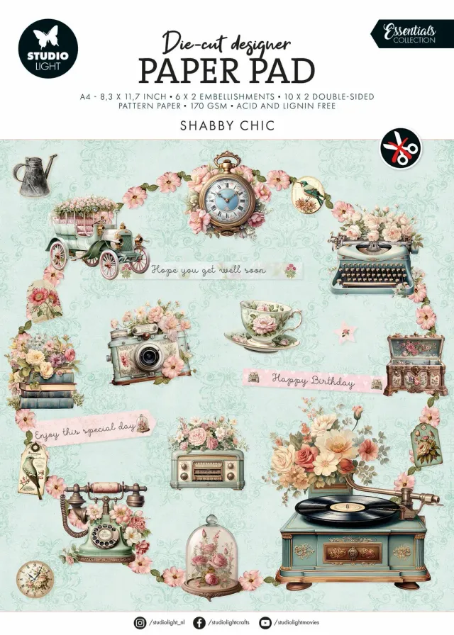 StudioLight Essentials Shabby Chic Die-Cut Papierblock