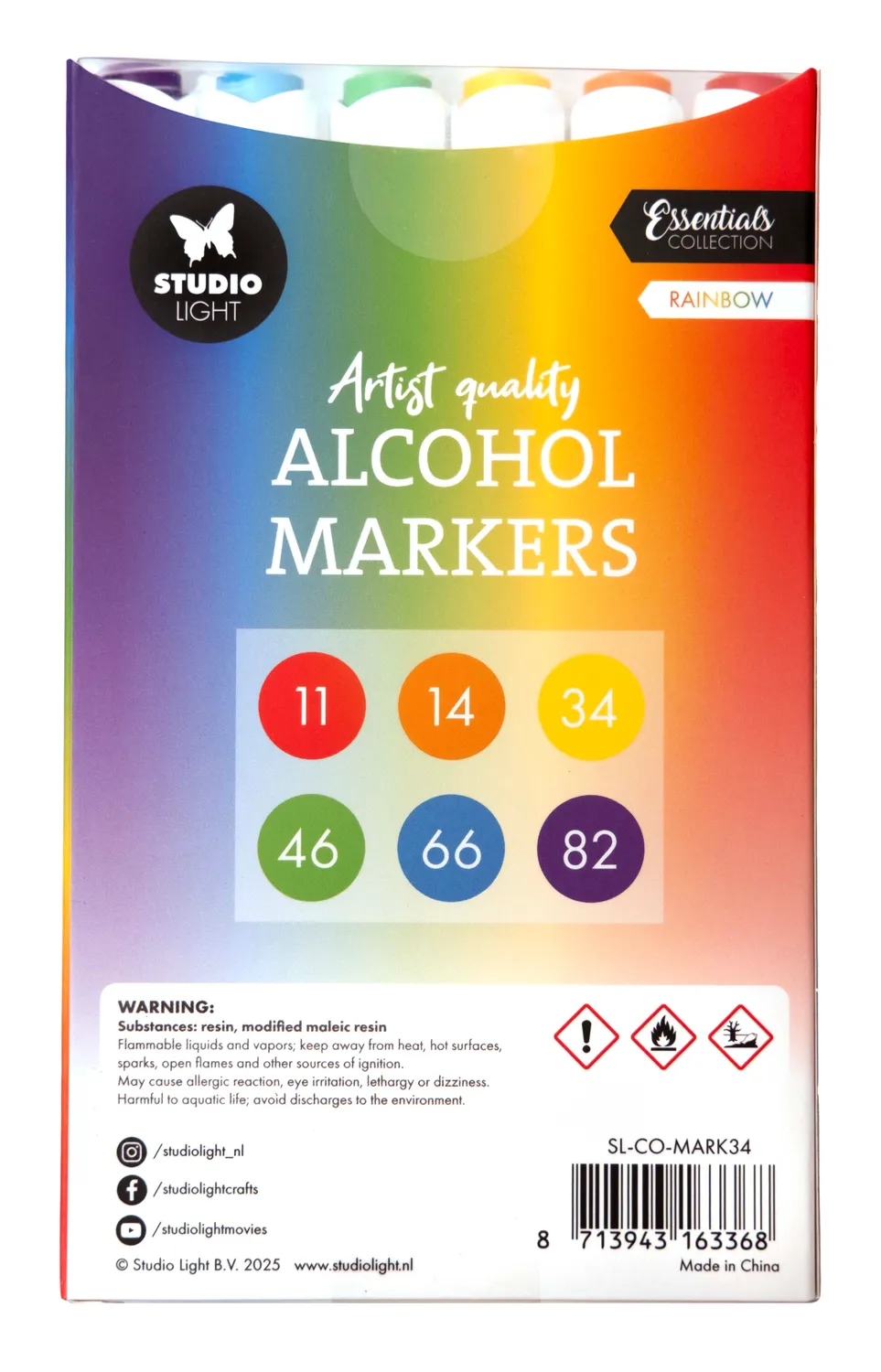 Studio Light Essentials Rainbow Alkoholmarker 6 Stück Set