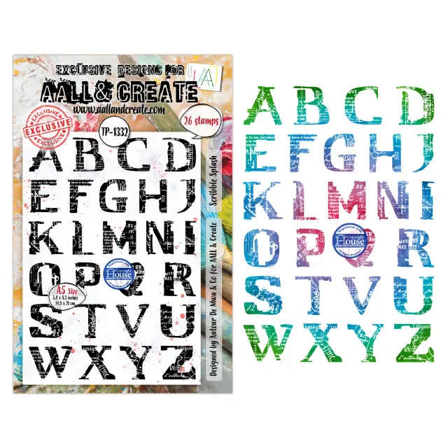 AALL and Create TP-1332 Scribble Splash Stempelset A5