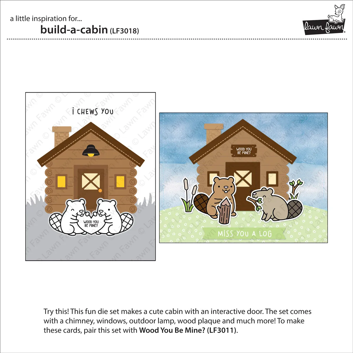 Lawn Fawn Build-a-Cabin Stanzschablonen Blockhütte interaktiv