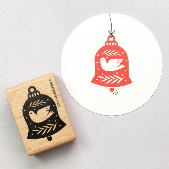 Perlenfischer Bell of peace Stempel Holz 42x30 mm