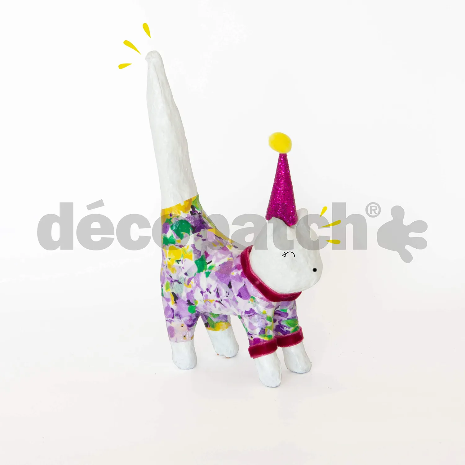 décopatch AP129O Pappmaché-Katze XS 16,5 cm 1 Stück