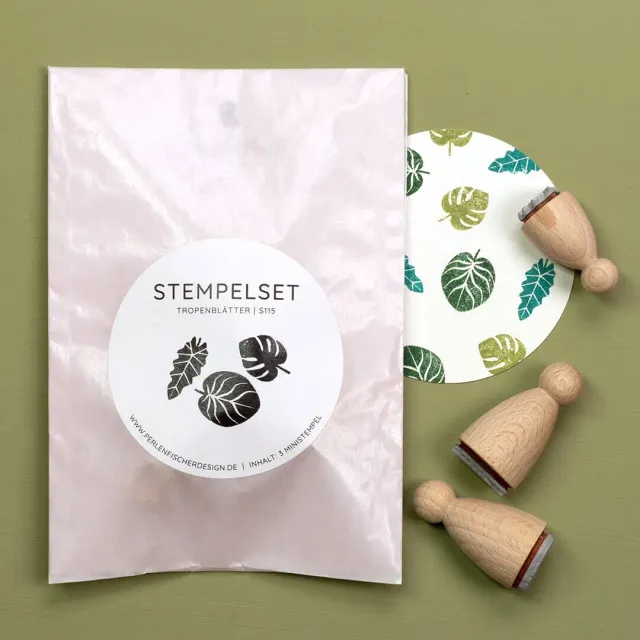 Perlenfischer Jungle Leaves Stempelset 3-teilig Blätter