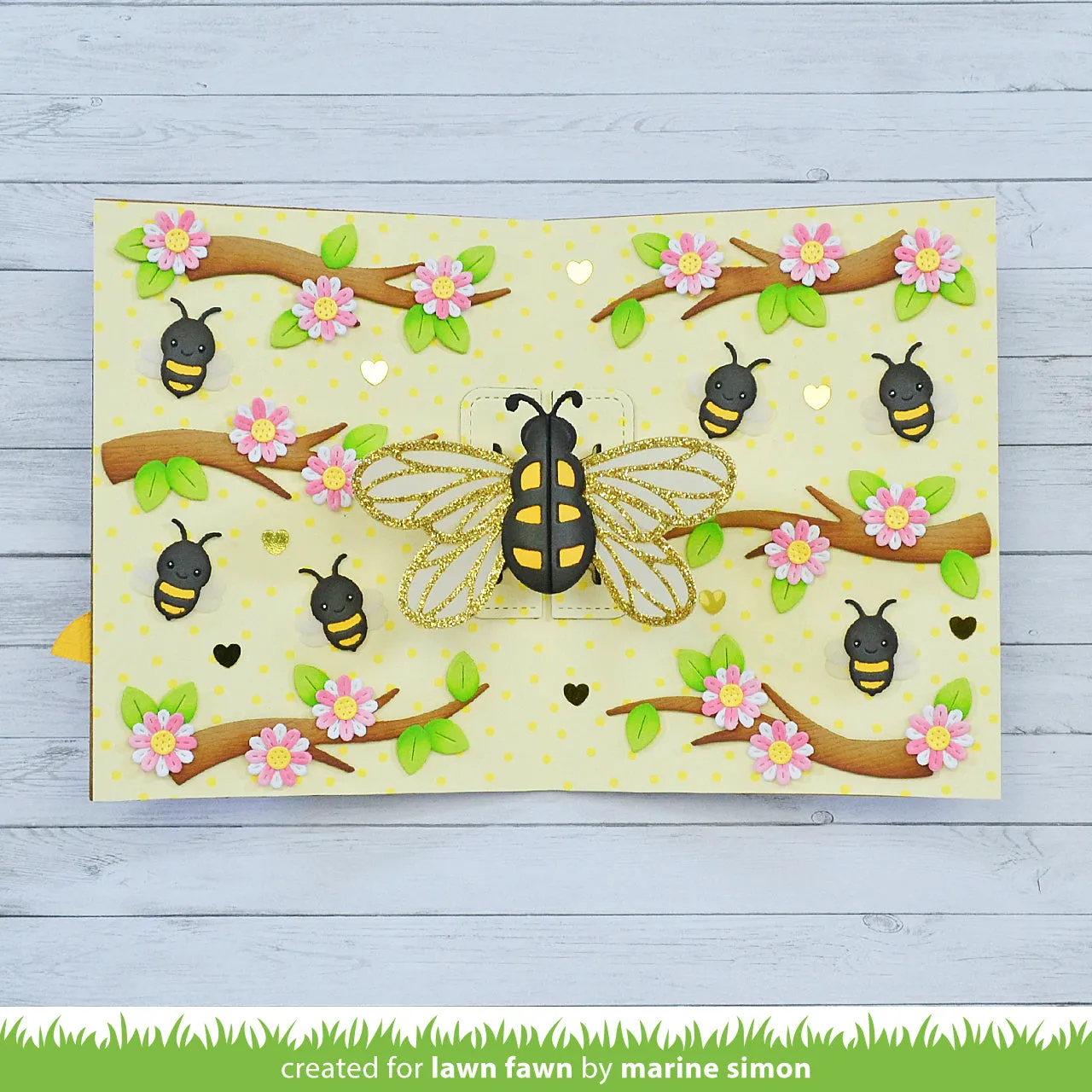 Lawn Fawn Magic Iris Beehive Add-On Stanzschablonen Biene