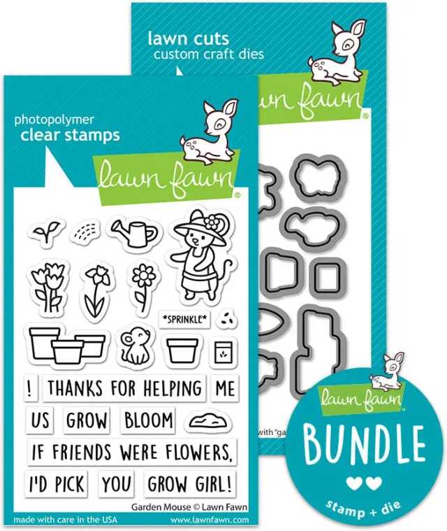 Lawn Fawn Garden Mouse Stempel + Stanzen Set Garten