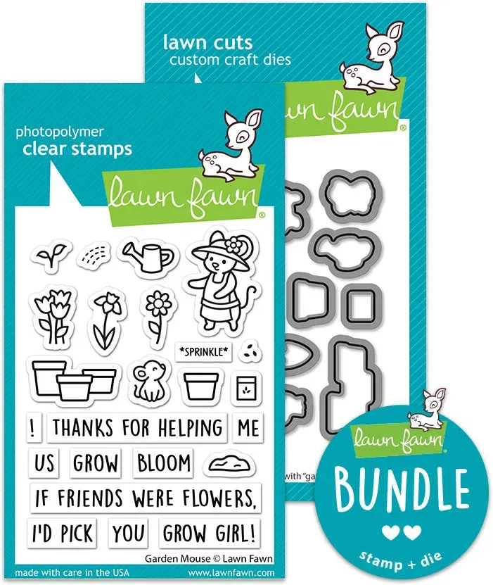 Lawn Fawn Garden Mouse Stempel + Stanzen Set Garten