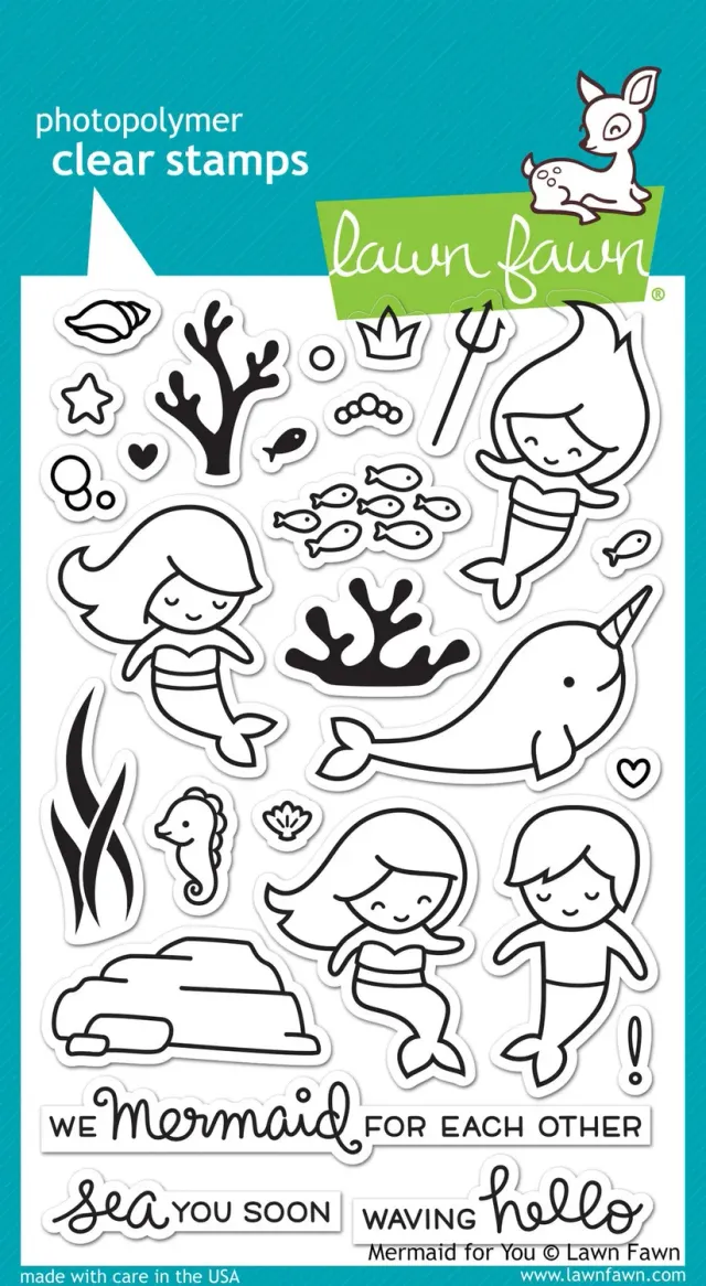 Lawn Fawn Mermaid for You Stempelset Meerjungfrau