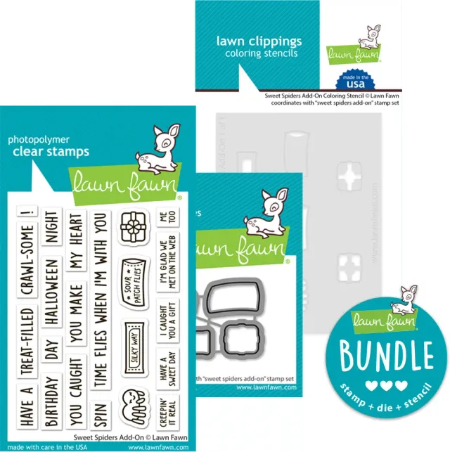 Lawn Fawn Sweet Spiders Add-On Stempel Stanzen Bundle