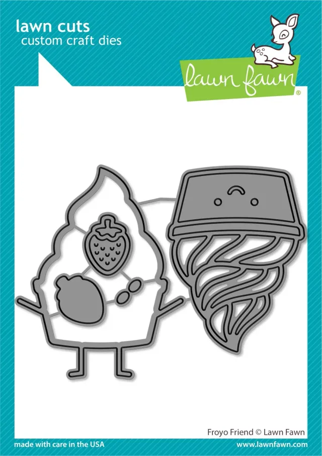 Lawn Fawn Froyo Friend Stanzschablonen Eisbecher Erdbeere