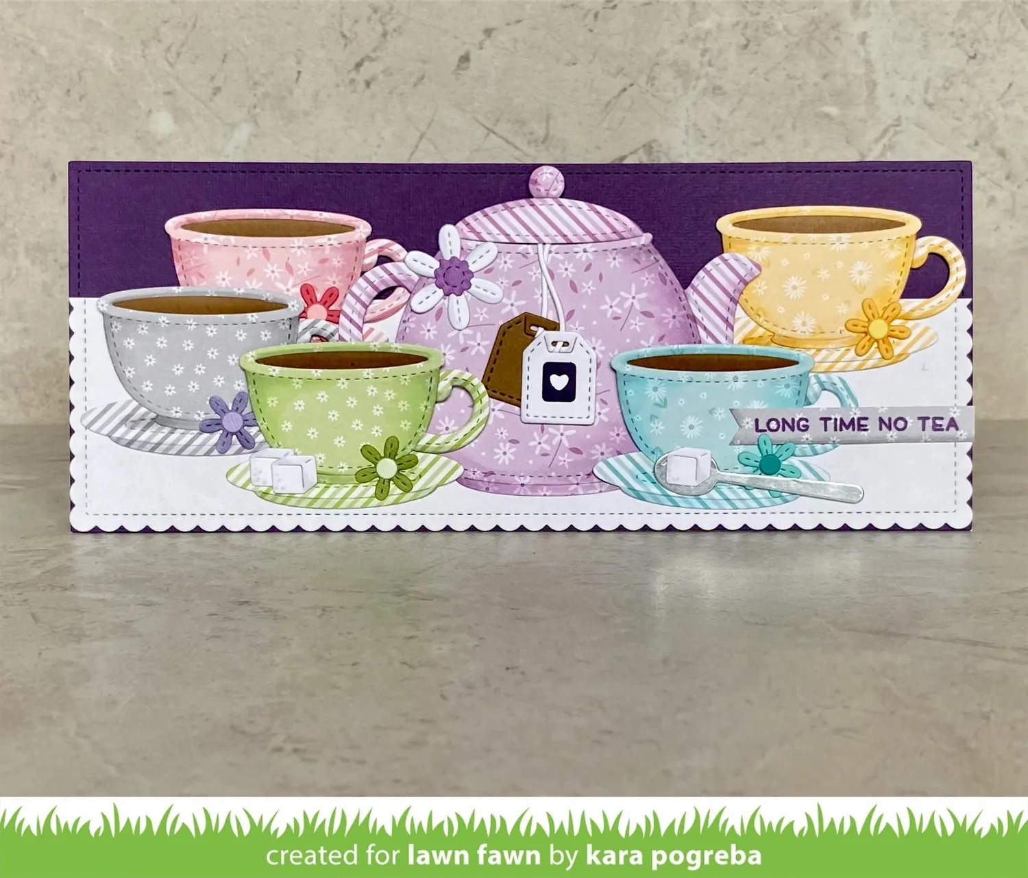 Lawn Fawn Lawn Cuts Stitched Teacup Stanze Teetasse