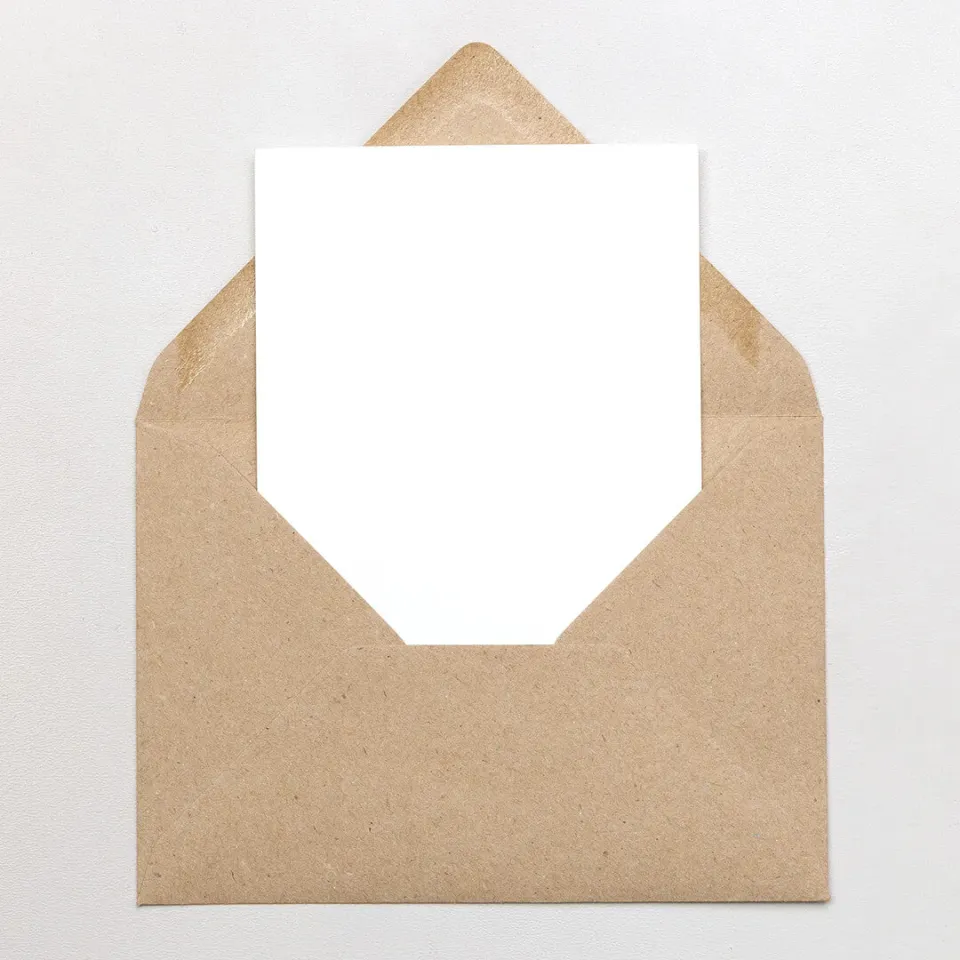 Perlenfischer Karten mit Umschlag A6 Weiß Kraft 5 Sets