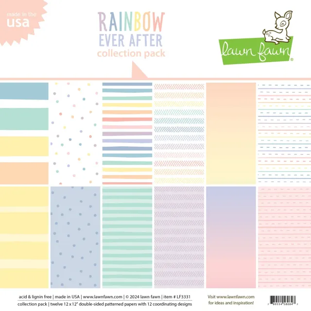 Lawn Fawn Rainbow Ever After Collection Pack Papier 12x12