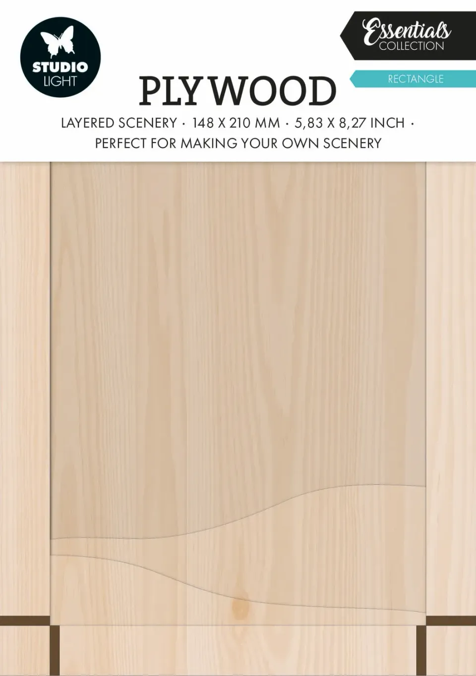 StudioLight Essentials Plywood Scenery Rechteck Holzdekor 148x210mm