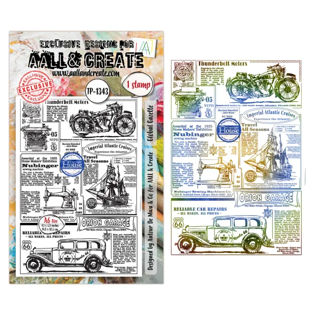 AALL and Create TP-1343 Global Gazette Stempelset A6 Clear