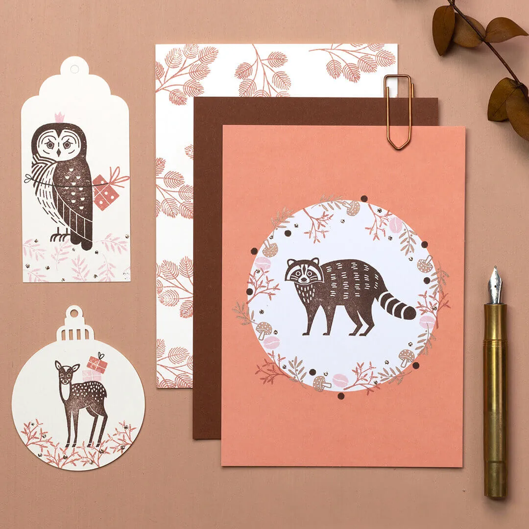 Perlenfischer Waschbär Stempel 34x57 mm Tiermotiv