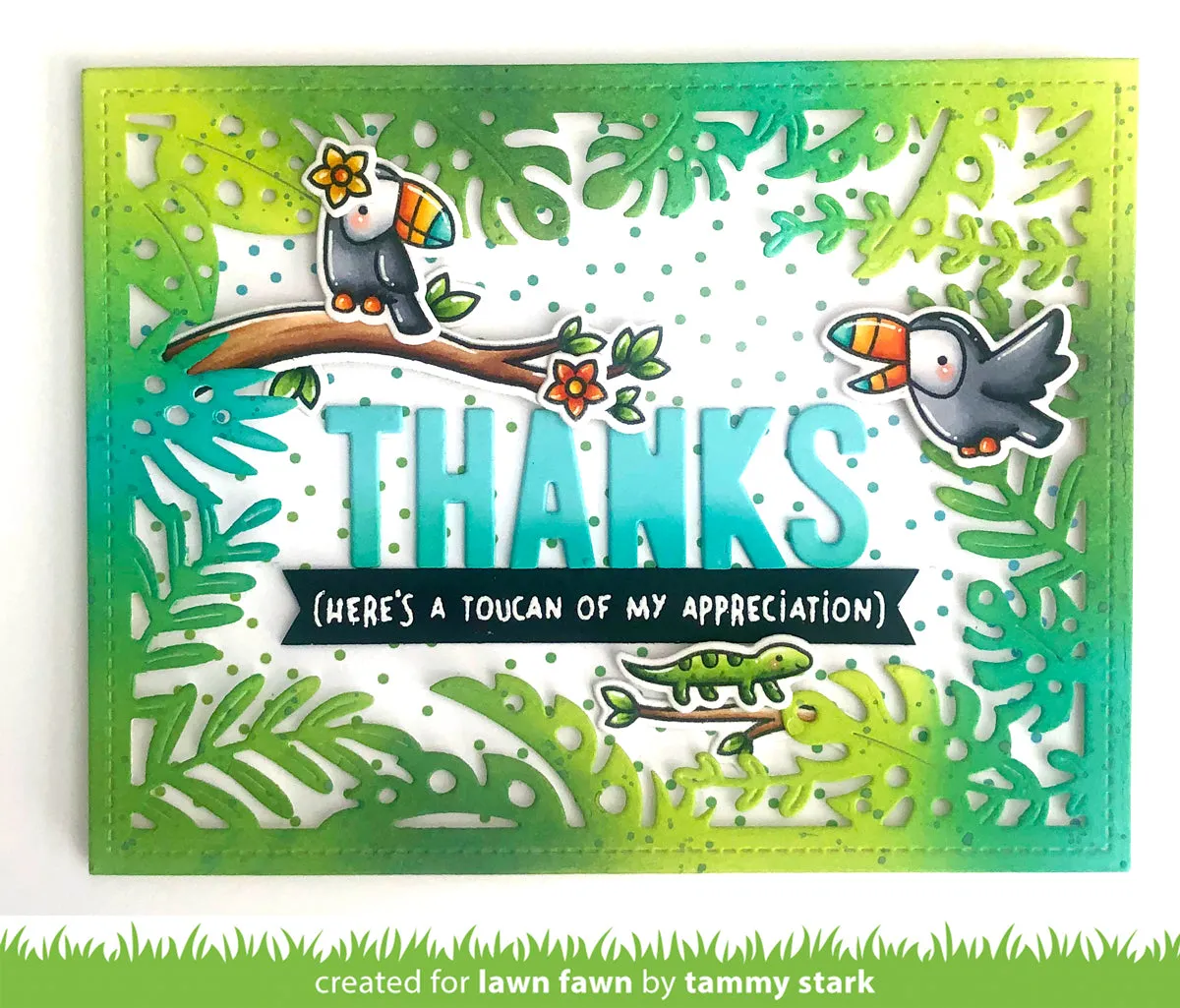 Lawn Fawn Lawn Cuts Tropical Leaves Backdrop Stanzschablone