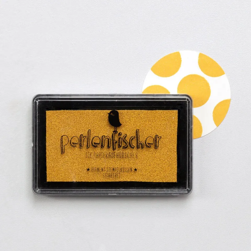 Perlenfischer Stempelkissen Curry Groß Pigment