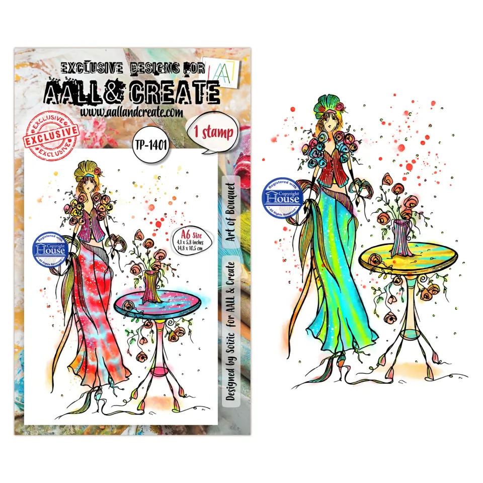 AALL and Create TP-1401 Art of Bouquet Stempelset A6 Blumen