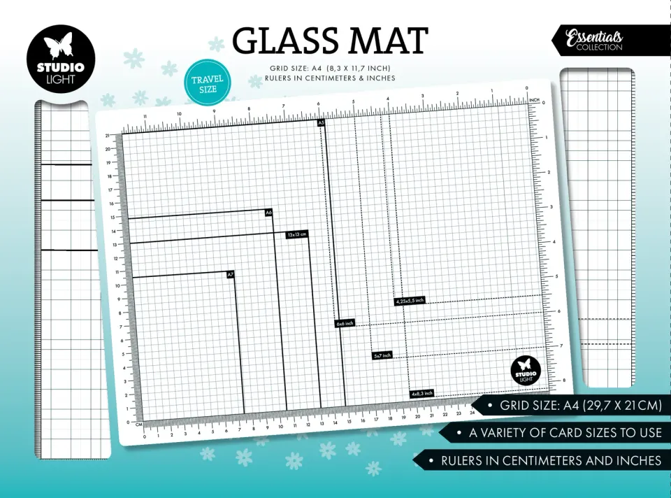 StudioLight Essentials Glasmatte A4 nicht magnetisch Raster