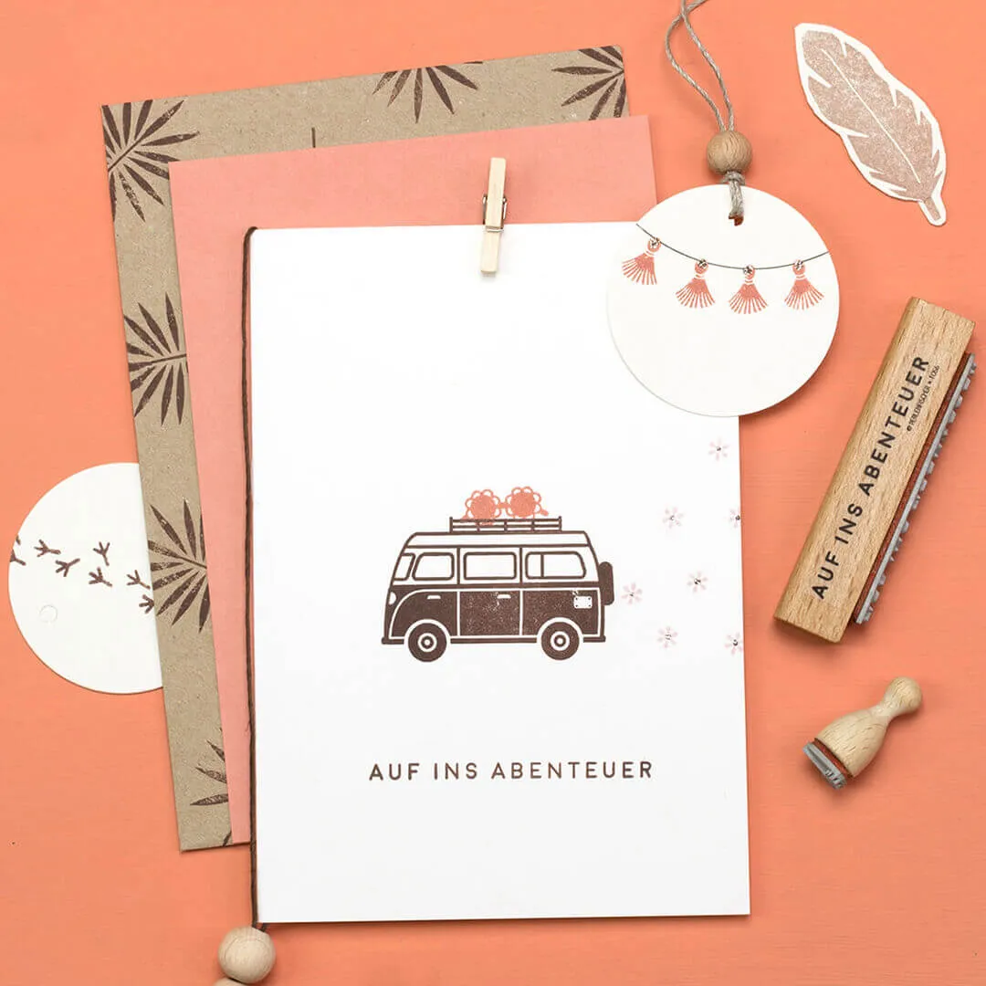 Perlenfischer Bus Stempel 32x50 mm Bulli Van