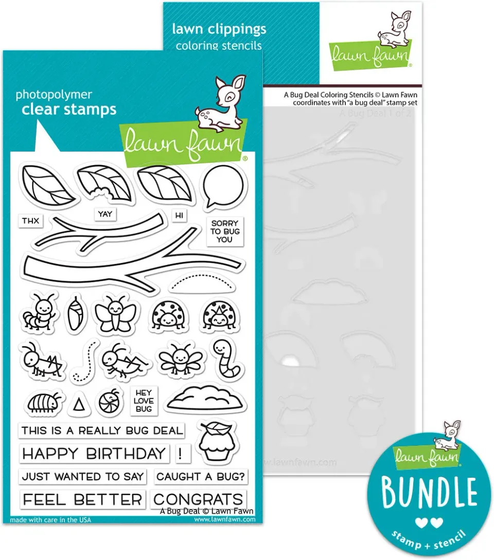 Lawn Fawn A Bug Deal Stempel+Schablonen Bundle Käfer