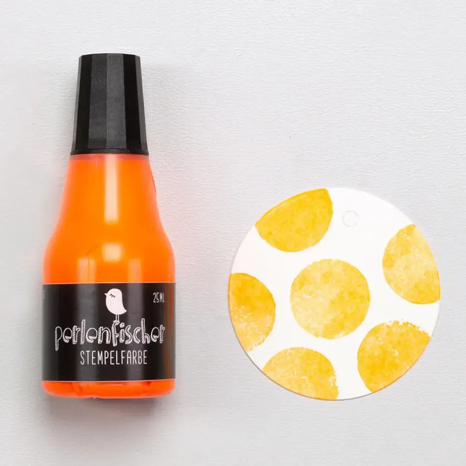 Perlenfischer Nachfüllfläschchen Stempelfarbe Neon Orange 25 ml