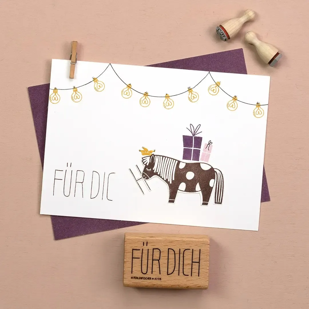 Perlenfischer Pony Stempel 32x57 mm Pferd Holz