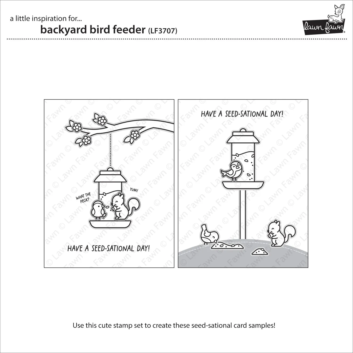 Lawn Fawn LF3707 Stempelset Backyard Bird Feeder Vögel