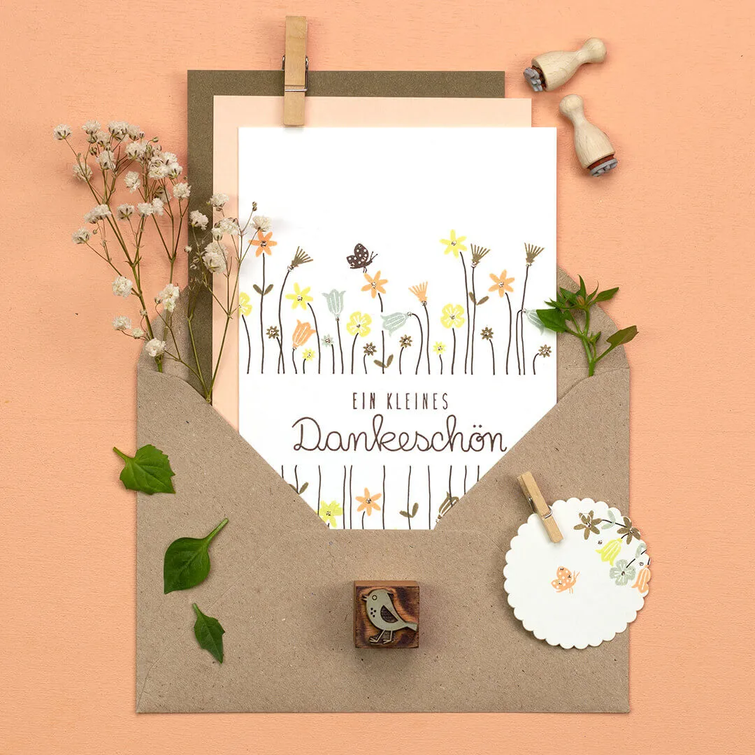 Perlenfischer Brush flower mini Stempel 7x7 mm Blüte
