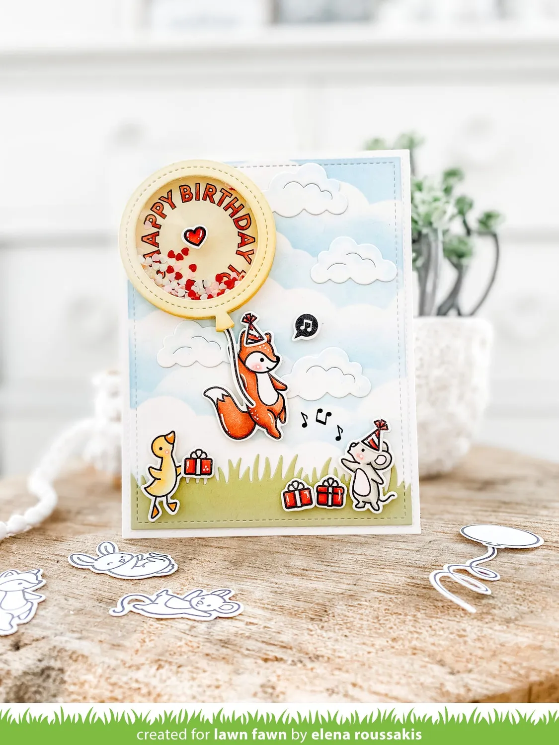 Lawn Fawn Stitched Balloon Frames Stanzen Ballon Shaker