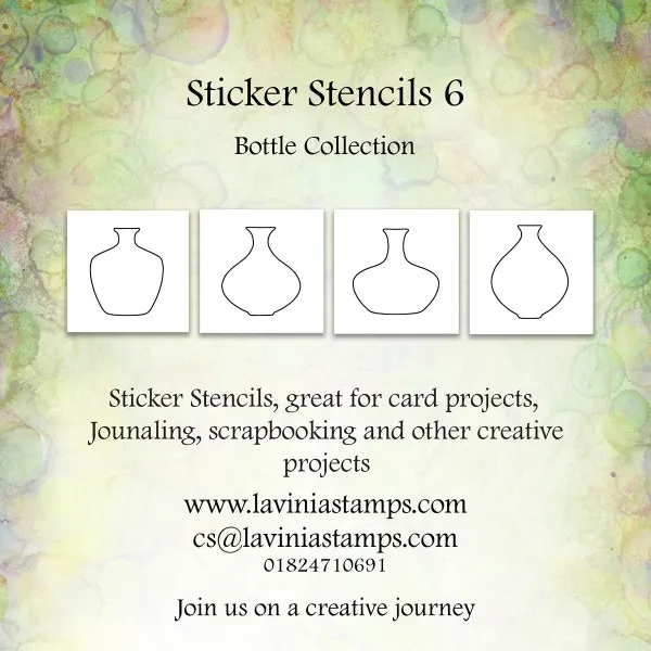 Lavinia Stamps Sticker Stencils 6 Schablone Flaschen