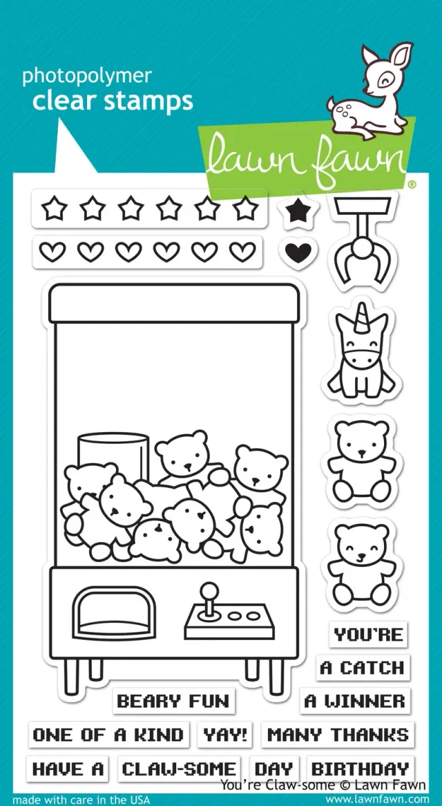 Lawn Fawn You're Claw-some LF1405 Clear Stamps Greifautomat