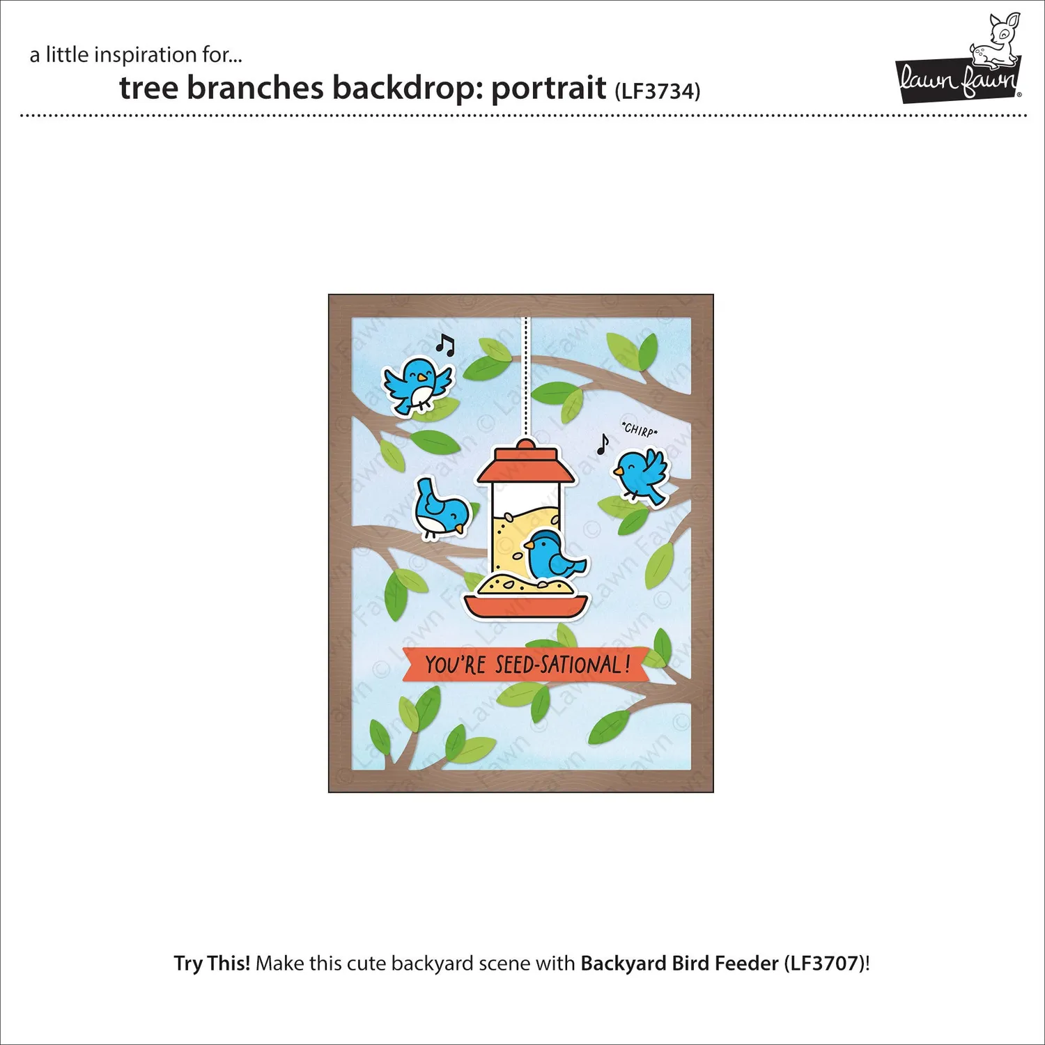Lawn Fawn Tree Branches Backdrop Portrait Stanzschablone