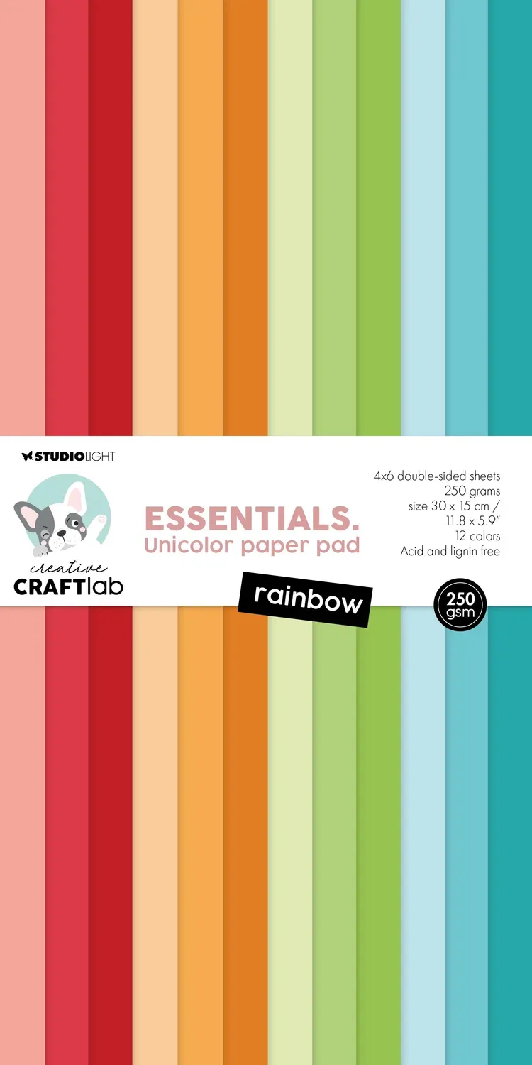 Creative Craftlab Essentials Papierblock Unicolor Rainbow