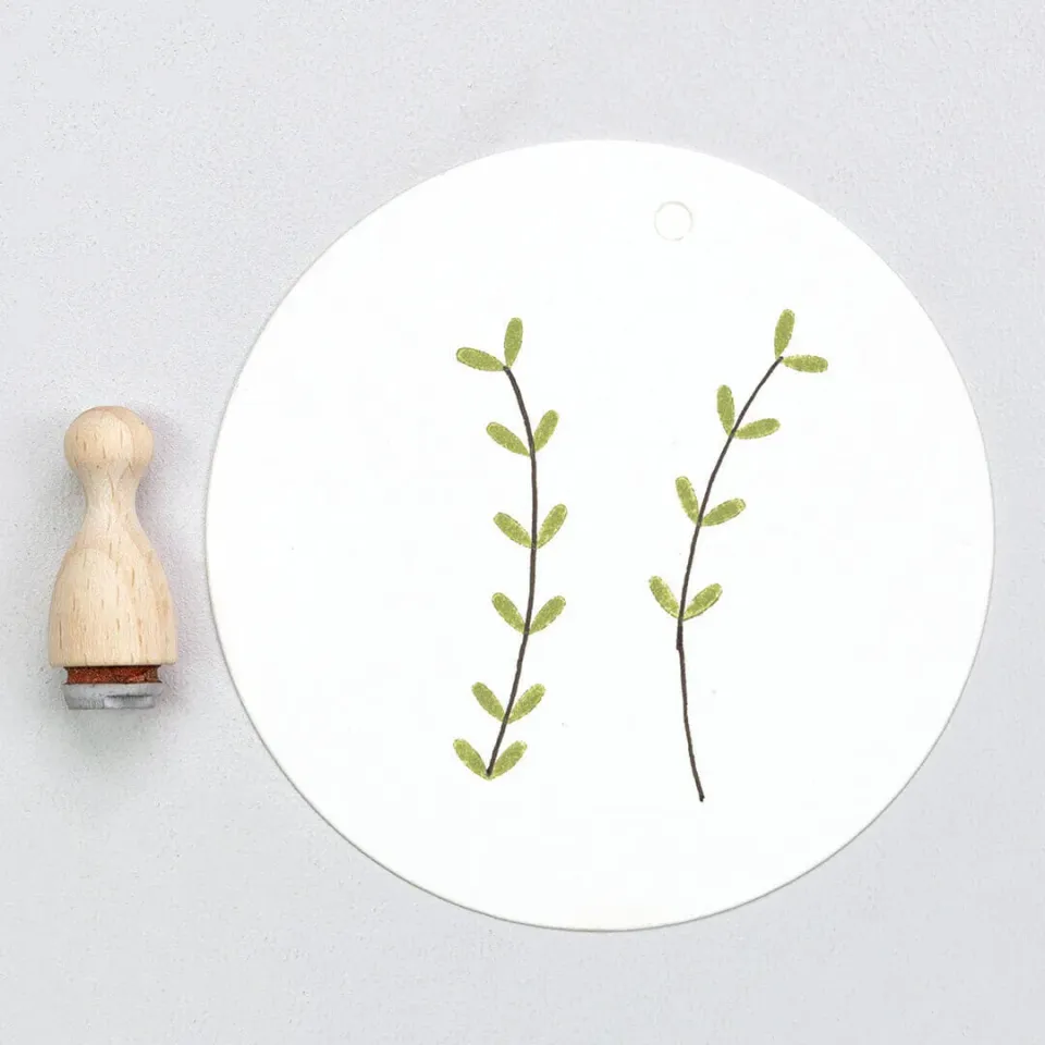 Perlenfischer Double Leaves Mini Stempel Blattmotiv
