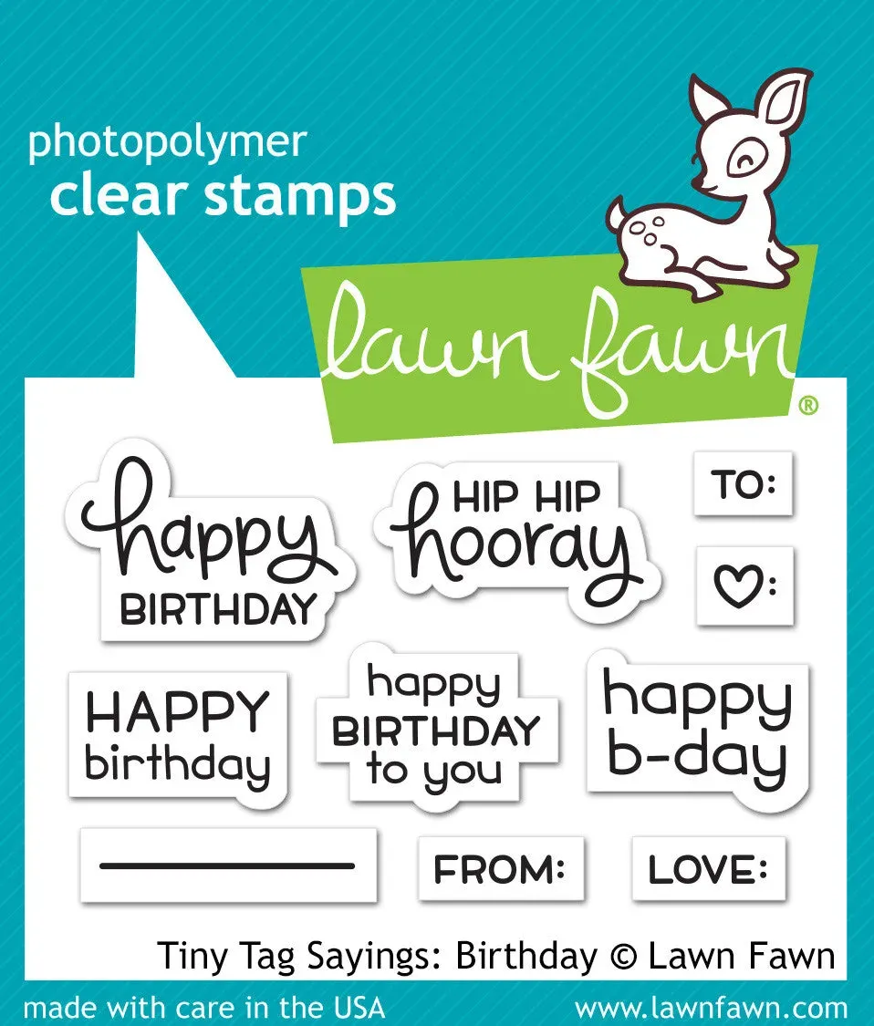 Lawn Fawn Tiny Tag Sayings Birthday Stempelset englisch